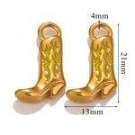 Yellow / 1 Piece Simple Retro Style Boot Shape Stainless Steel  Gold Color Women's Pendant Picture13